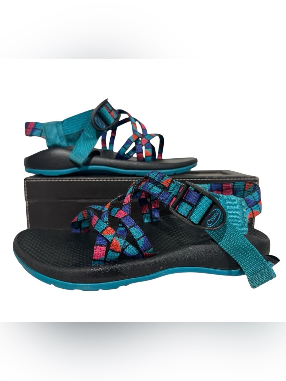 Chaco Kid's ZX1 Ecotread 'Break Teal' Outdoor Sandals Unisex size 3Y